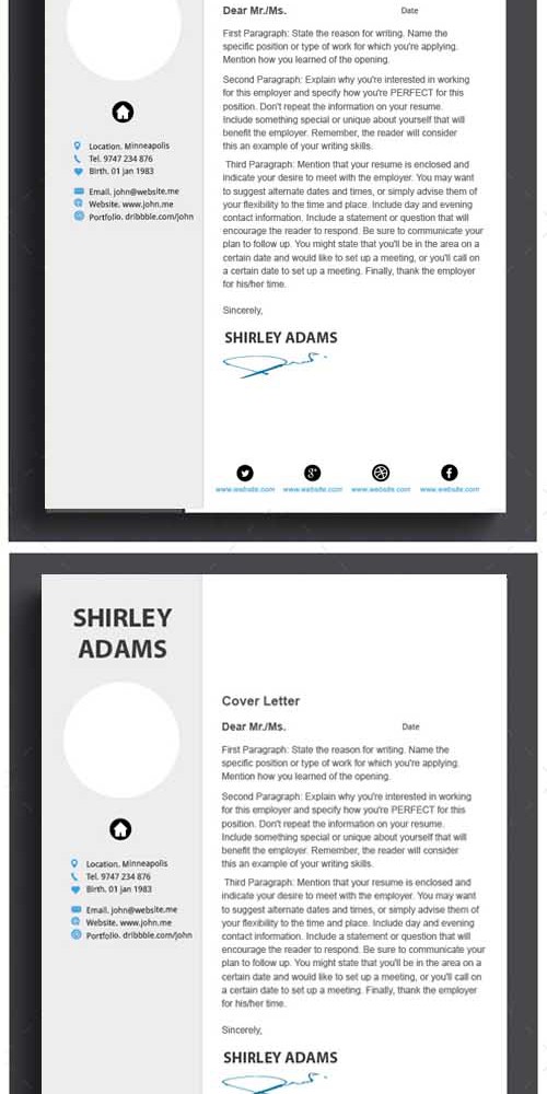 PSD - Clean Resume Template