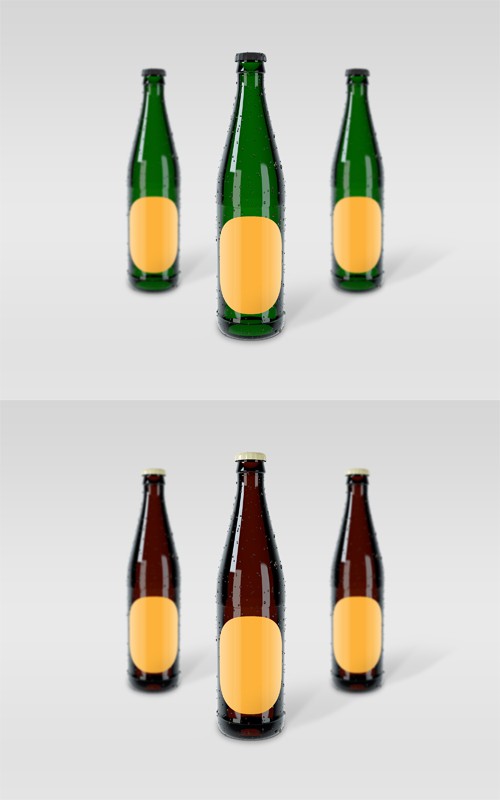 PSD - 2 Beer Bottle Mockup Templates