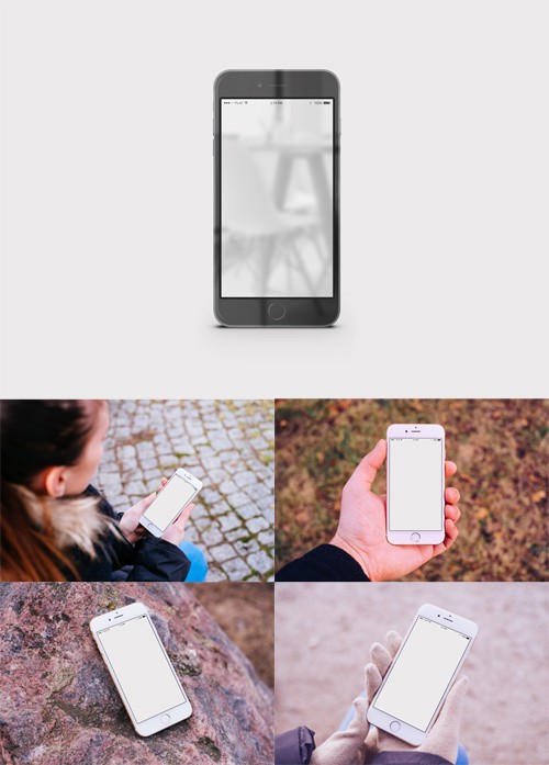 PSD - 5 Mock up Templates - Iphone 6 Series V2