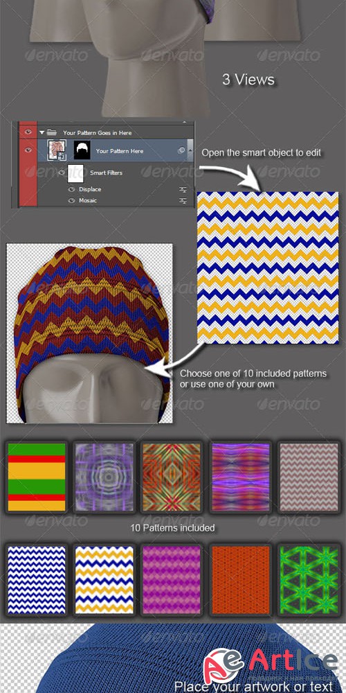 Graphicriver - Classic Rimless Beanie Mock Up 6290195