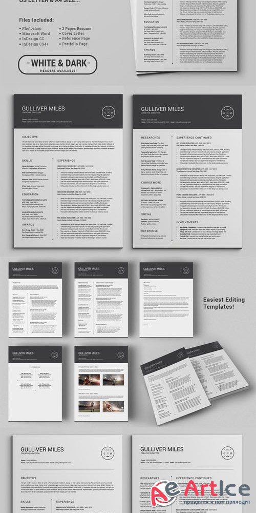 2 Pages Resume CV | Extended Pack - Creativemarket 237937