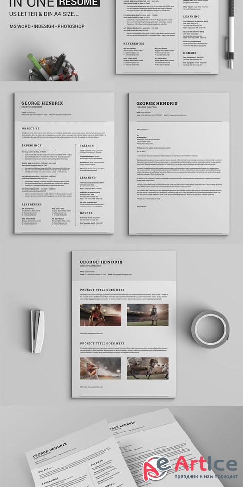 Creativemarket - All in One Single Page Resume Pack 265735
