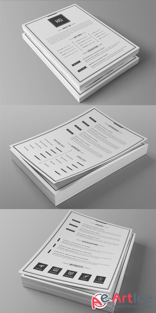 Creativemarket - 8 Pages Extended Resume CV MS Word 170291