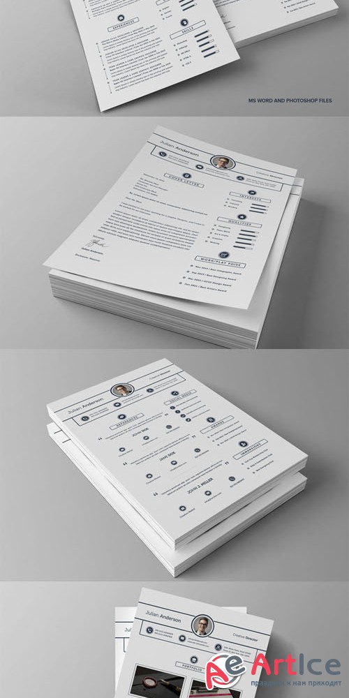 Super Clean Resume/CV - With MS Word - Creativemarket 143315