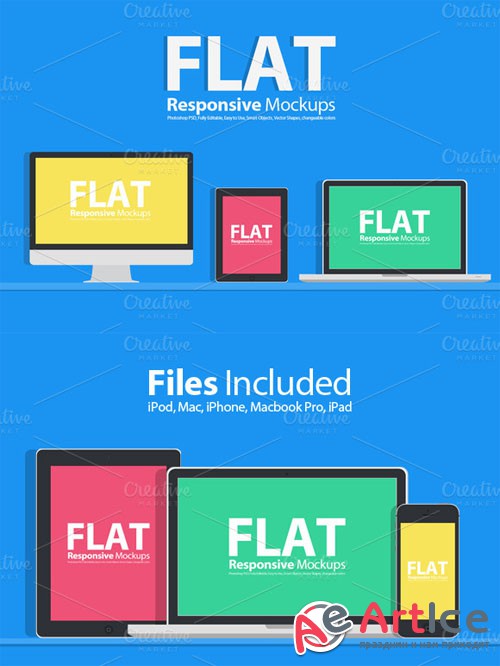 Creativemarket - Flat Responsive Web Mockups 6459