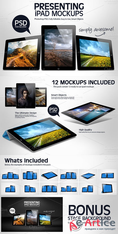Creativemarket - iPad Mockups 6724