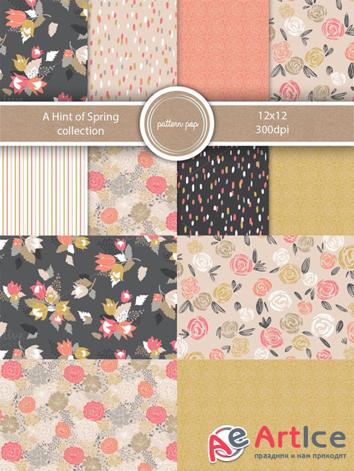A Hint of Spring Pattern Pack - Creativemarket 198341