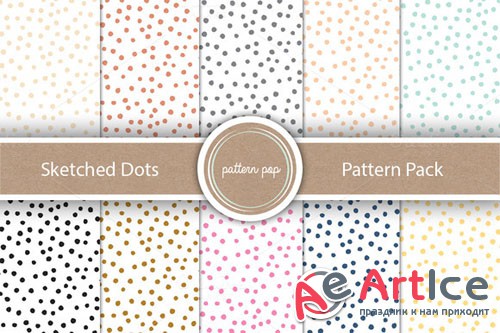 Sketched Dots Pattern Pack - Creativemarket 161284