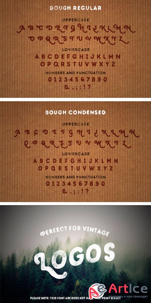 Bough. Vintage hand drawn typeface - 