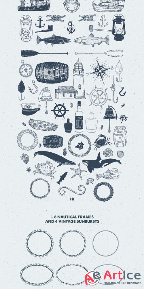 Creativemarket - Give Me The Nautical Hand Drawn Pack 179006