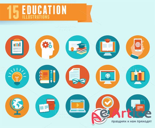 Education - flat icons - Creativemarket 194855