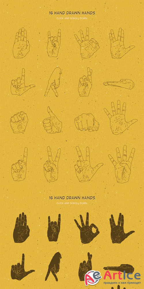 Creativemarket - 16 Hands Gestures 162140