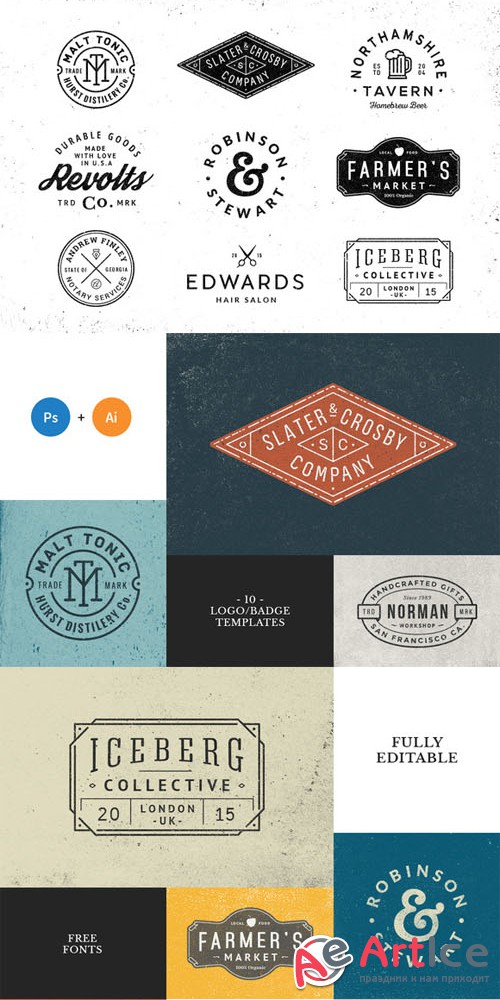 10 Logo/Badge Templates Vol.4 - Creativemarket 184225