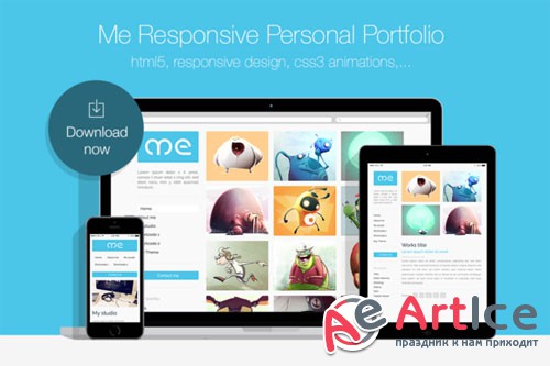 Me Responsive Personal Portfolio - Creativemarket 7612