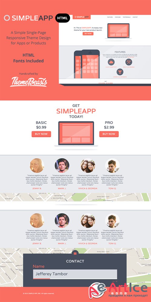 SimpleApp - App Landing Page - Creativemarket 39626