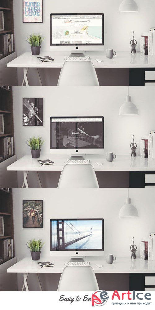 iMac Office Mock-Up PSD Template