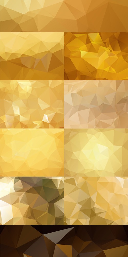 Vector Set - 10 Gold Triangular Backgrounds