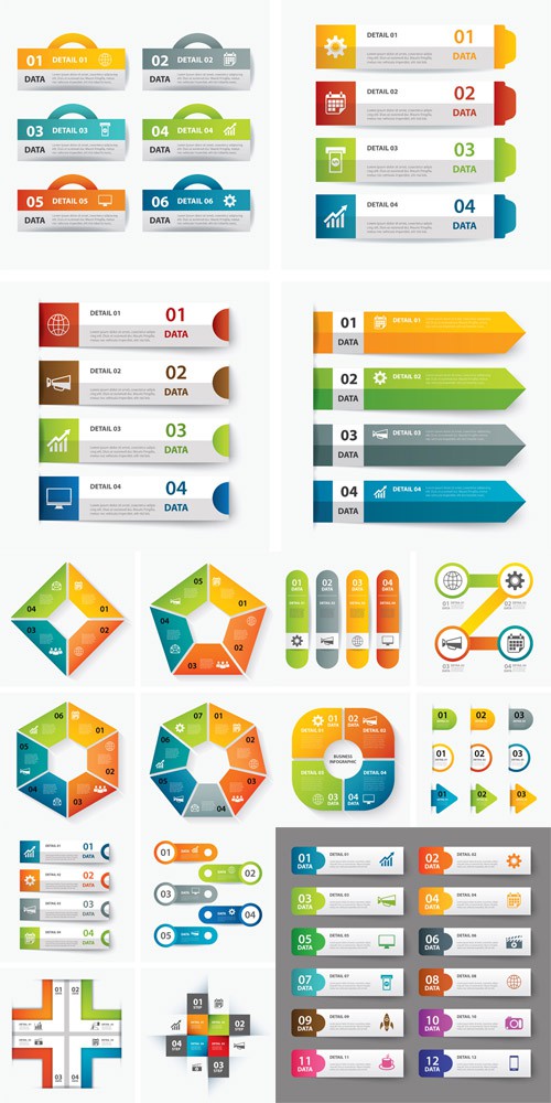 Vector Set - 5 EPS of Infographic Templates