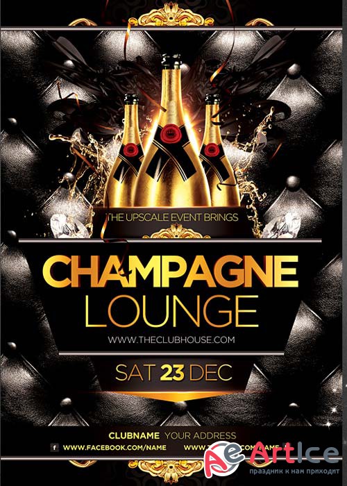 Champagne Lounge Party Flyer Templat
