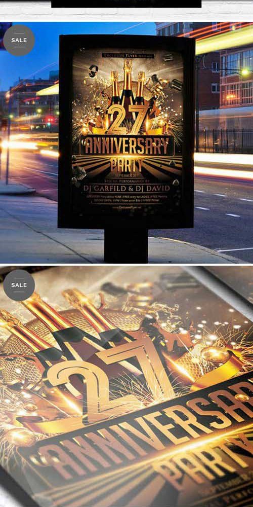 Flyer Template - Anniversary Party + Facebook Cover