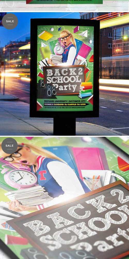 Flyer Template - Back To School Party Vol.4 + Facebook Cover