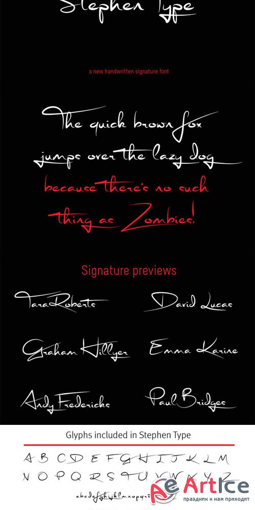 Signature font - Stephen Type - logo - Creativemarket 233632