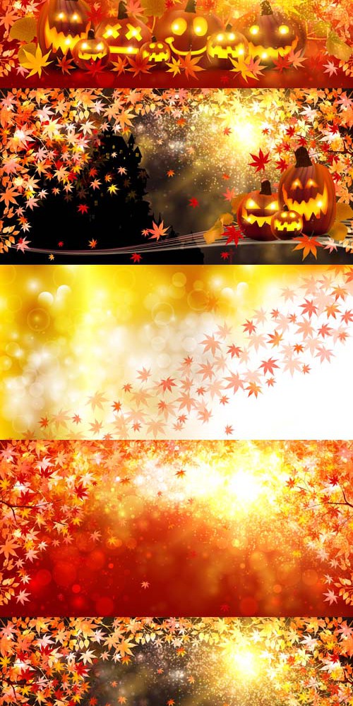Vector Set - Halloween Autumn Banners