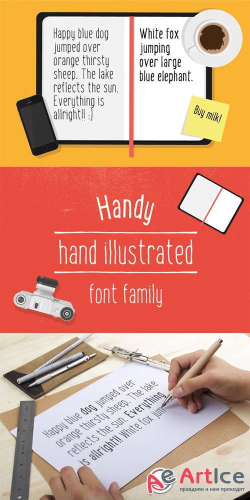 Handy - the hand drawn font - Creativemarket 188098