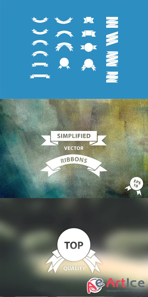 Simple vector ribbons - Creativemarket 8129