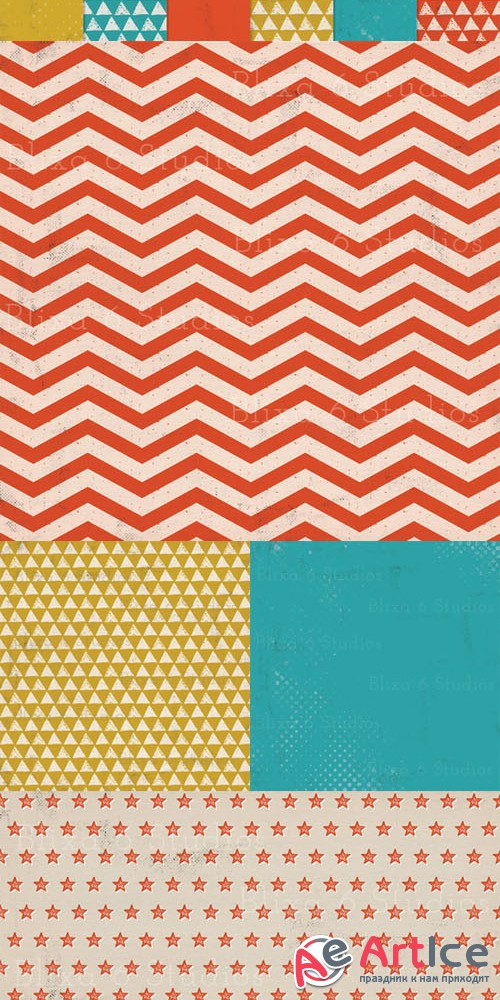 Creativemarket - Grungy Patterned Digital Papers 34839