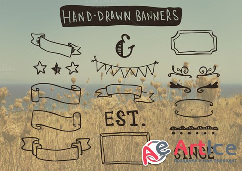 Creativemarket - Hand-Drawn Banners and Frames 24904