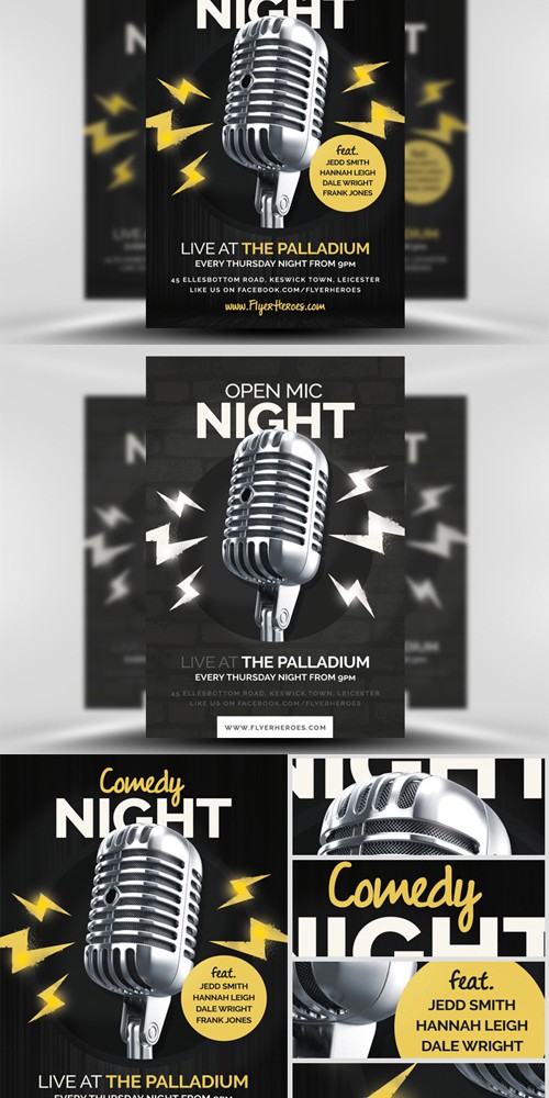 Flyer Template - Open Mic / Comedy Night 