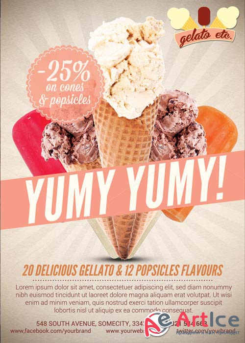 Ice Cream Shop Offer Flyer Template