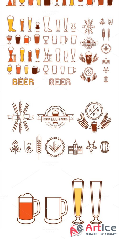 Beers, glasses and logos vol.2 - Creativemarket 246728