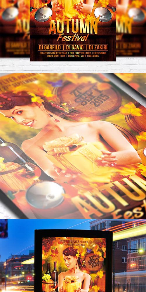 Flyer Template - Autumn Festival + Facebook Cover