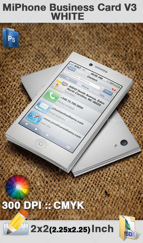 Miphone Business Card V3 White