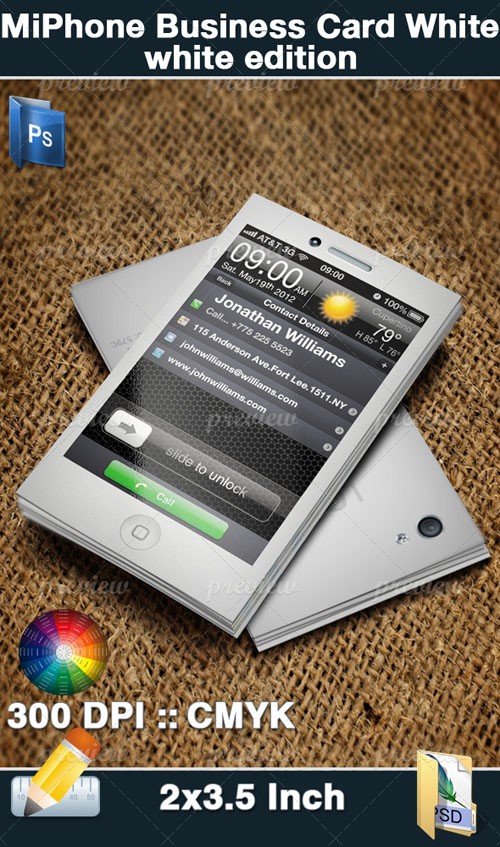 MiPhone Business Card White Edition