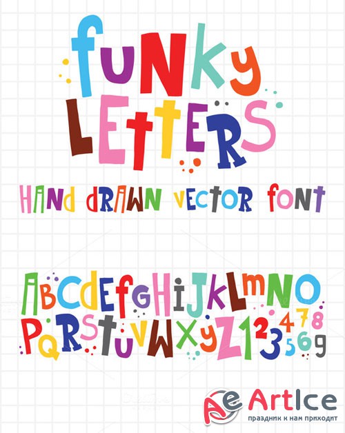 Funky letters and numbers vector set - CM 52099