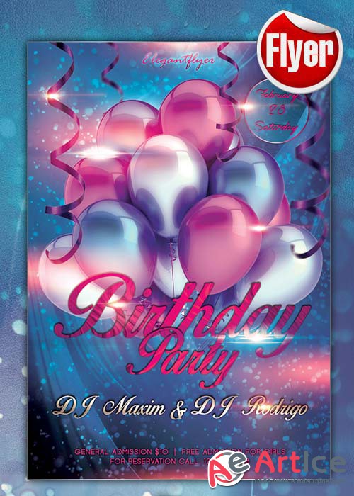 Birthday Party Flyer Template