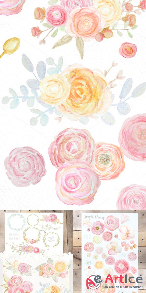 Creativemarket - Watercolor Flowers Mega Pack 236718