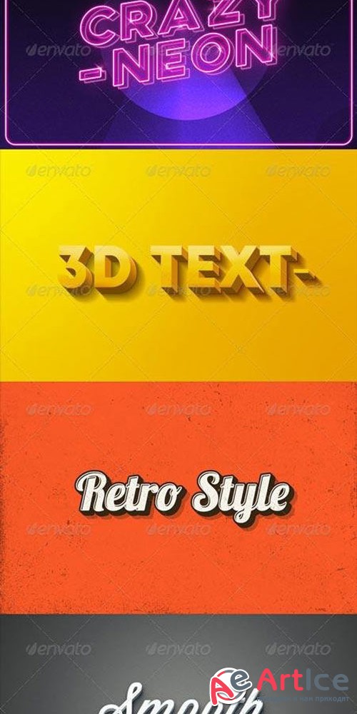 Text Effects Vintage 3D Retro Neon