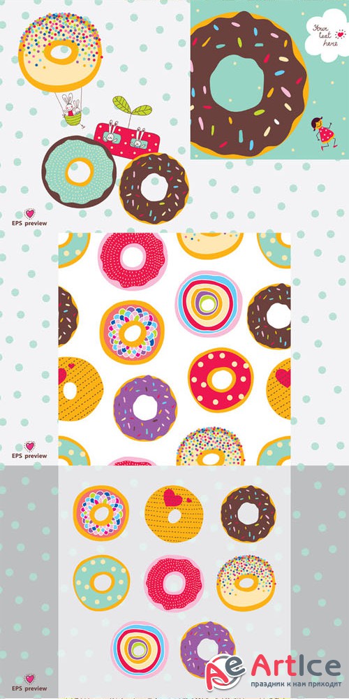 Creativemarket - Love donuts 238232