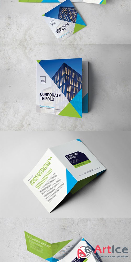 Creativemarket - Corporate Square Trifold Brochure 386413