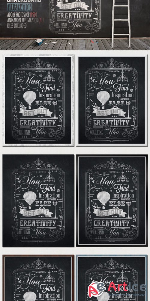 Typography Chalkboard Print 2 - Creativemarket 96031