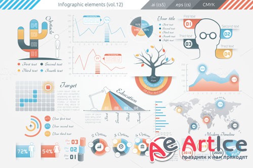 Infographic Elements (v12) - Creativemarket 132998