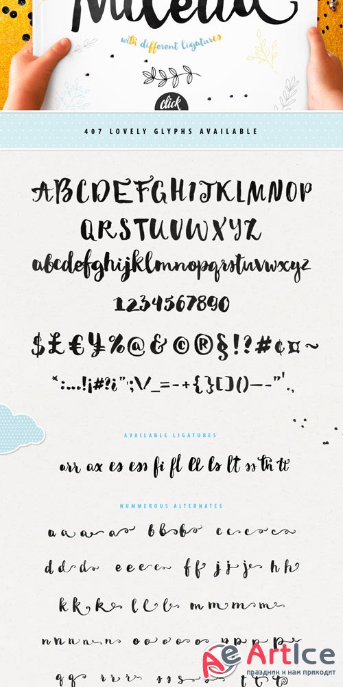 Miletta typeface with ligatures