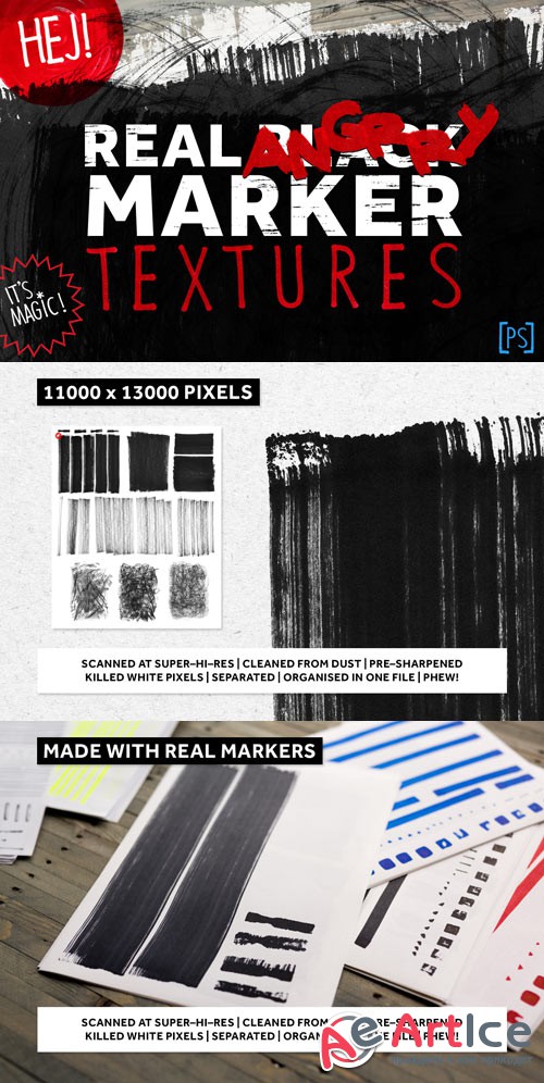 Real angry marker textures