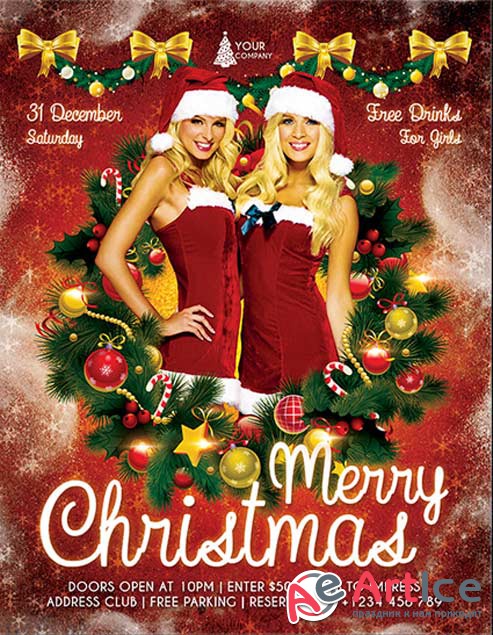 Christmas Party Flyer Template + Facebook Cover