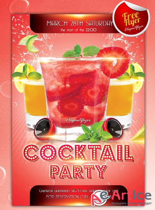 Cocktail party Flyer PSD Template