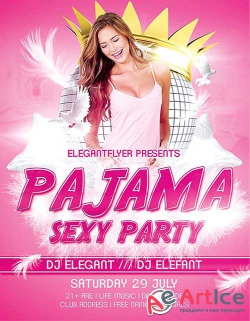 Pajama Sexy Party Flyer Template + Facebook Cover